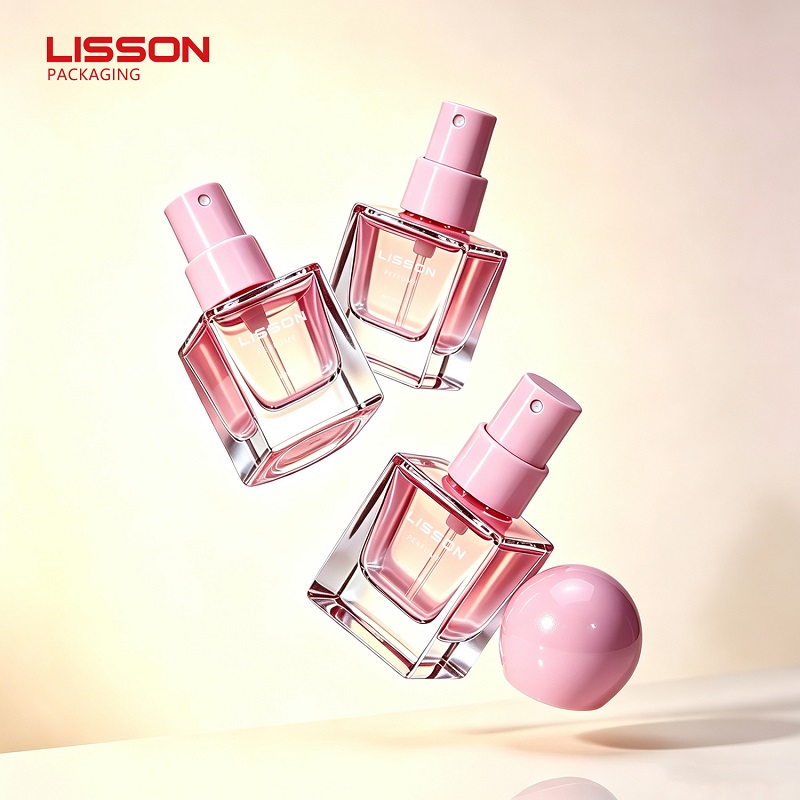 Square Perfume Glass Bottles with Fine Mist Sprayer