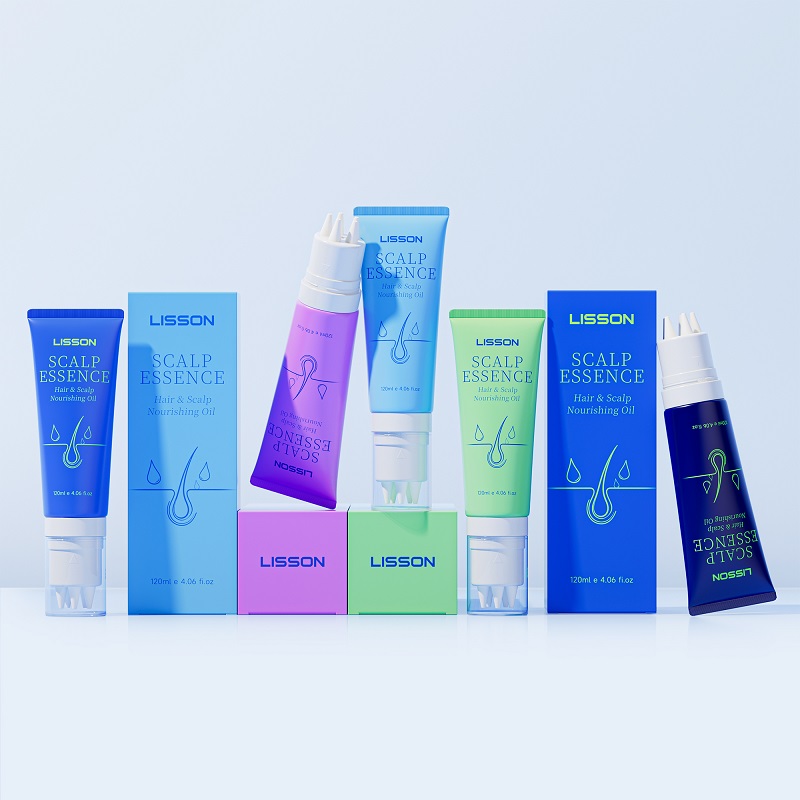 Assorted D40 scalp care packaging colors for private label brands