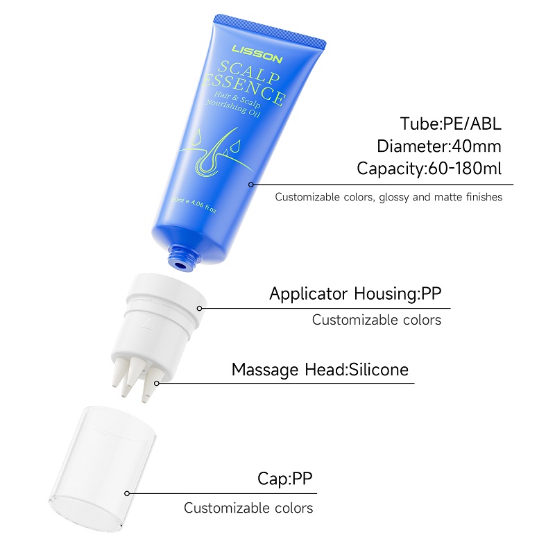 D40 scalp care tube structure and component design for customization