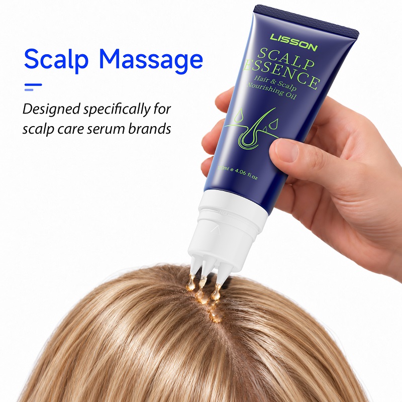 Silicone comb applicator designed for applying scalp serum near hair roots