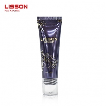 Tubo plástico cosmético de 50 ml com aplicador de massagem de cerâmica