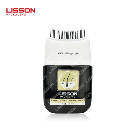 Frasco de cuidados capilares com válvula liga/desliga e pente de nylon