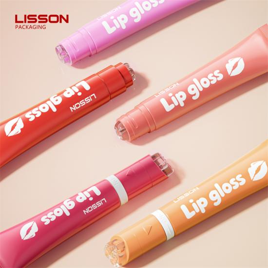 Tubos de embalagem de brilho labial com aplicador de silicone premium