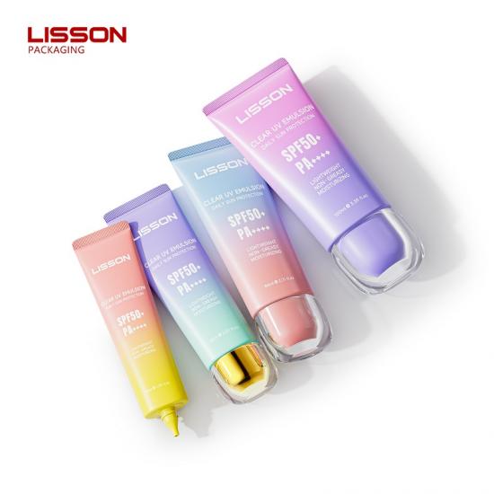 Tubo oval personalizado para cosméticos com tampa de camada dupla