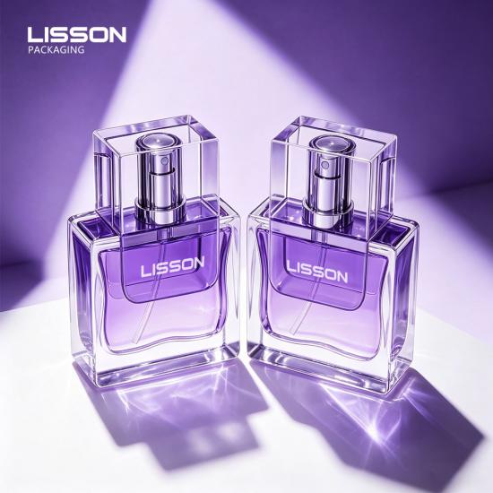 garrafa de vidro quadrada plana para perfume de 15 ml e 30 ml