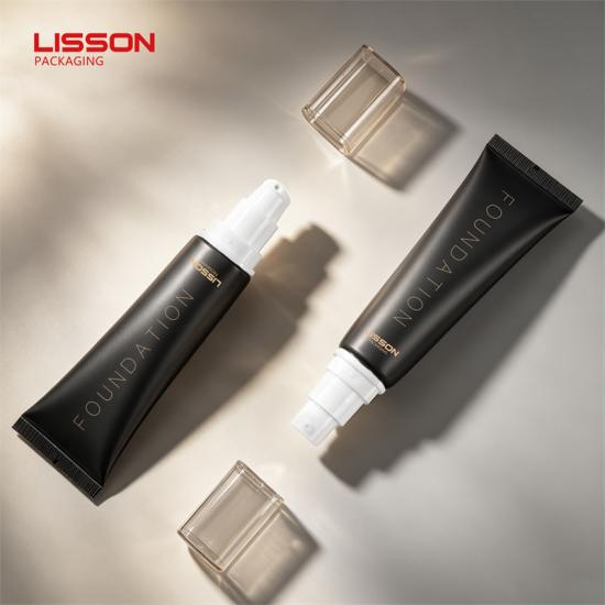 Tubo airless para base ABL preto fosco com tampa quadrada