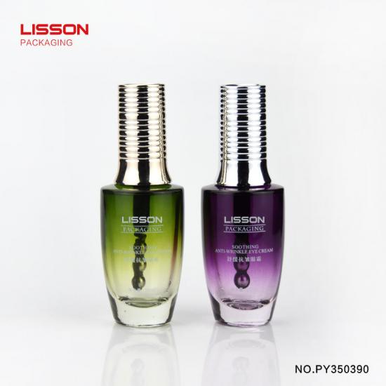 Frasco de vidro com rolo de massagem vibratório de 20ml para sérum para olhos