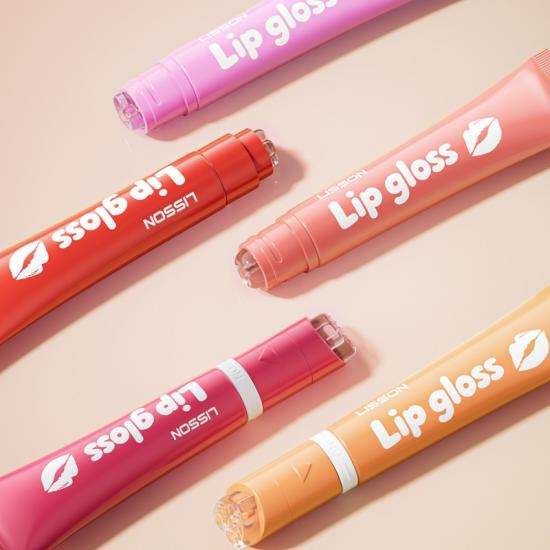 Tubos de embalagem de brilho labial com aplicador de silicone premium